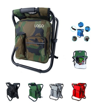 Backpack Stool Cooler Chair w/Molle Pocket
