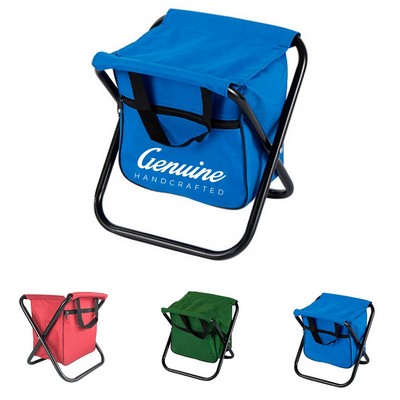 Portable Fishing Stool with Insulated Cooler Bag