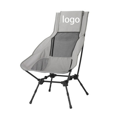 Portable Folding Camping Chair - High Back Moon Lounger for Fishing, Beach, and Outdoor Relaxation