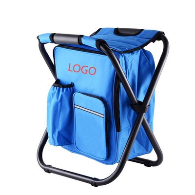 600D Oxford Backpack Cooler Chair With Steel Frame